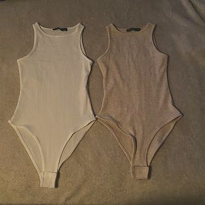 Set of Two Ribbed Bodysuits